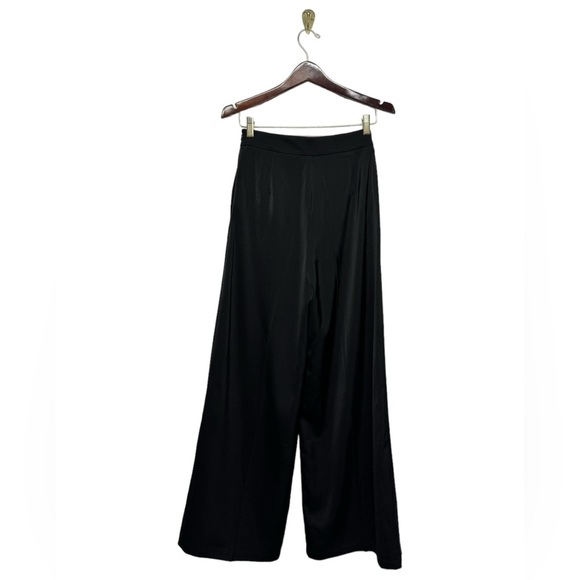 **sale**COMMENSE Oversized Satin Wide Leg Dress Pants Black XS - Picture 8 of 10